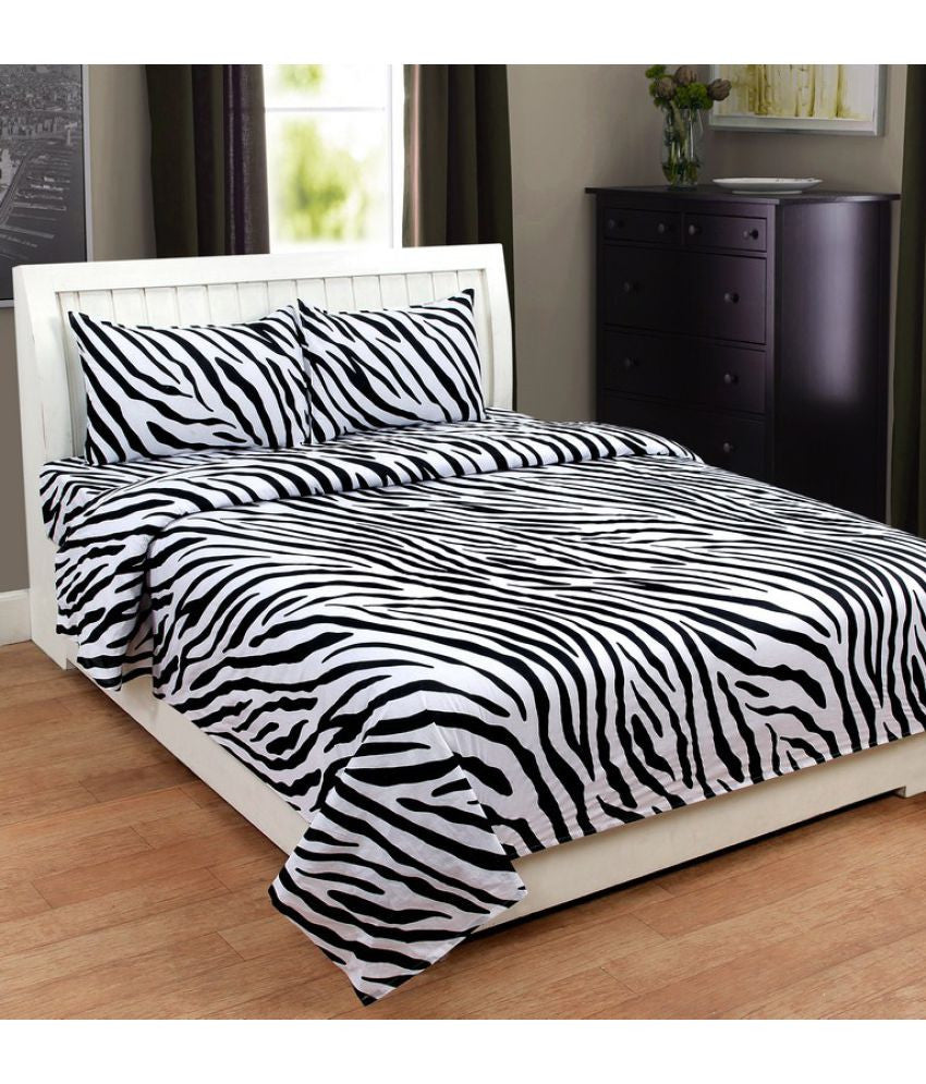 HomeZaara Double Cotton Printed Bed Sheet with 2 Pillow Cover
