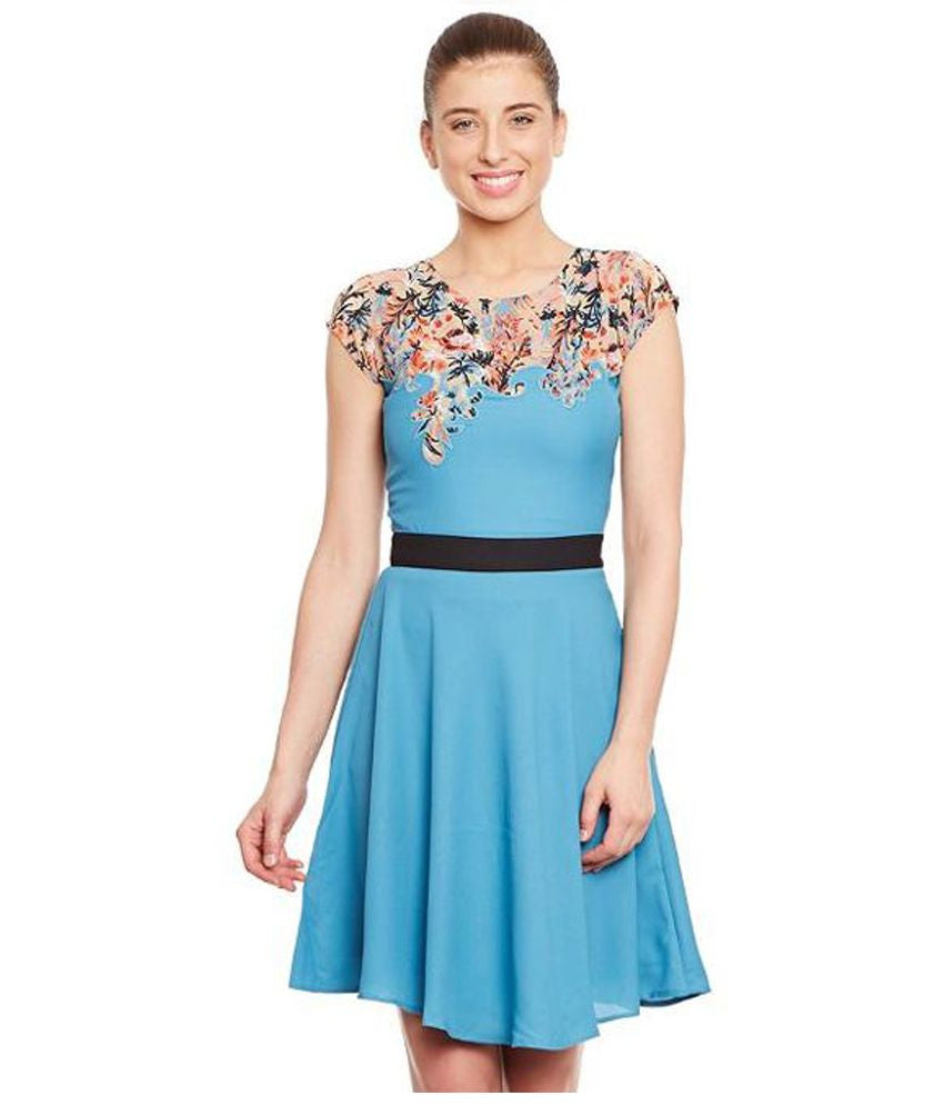 The Vanca Blue Georgette Dresses