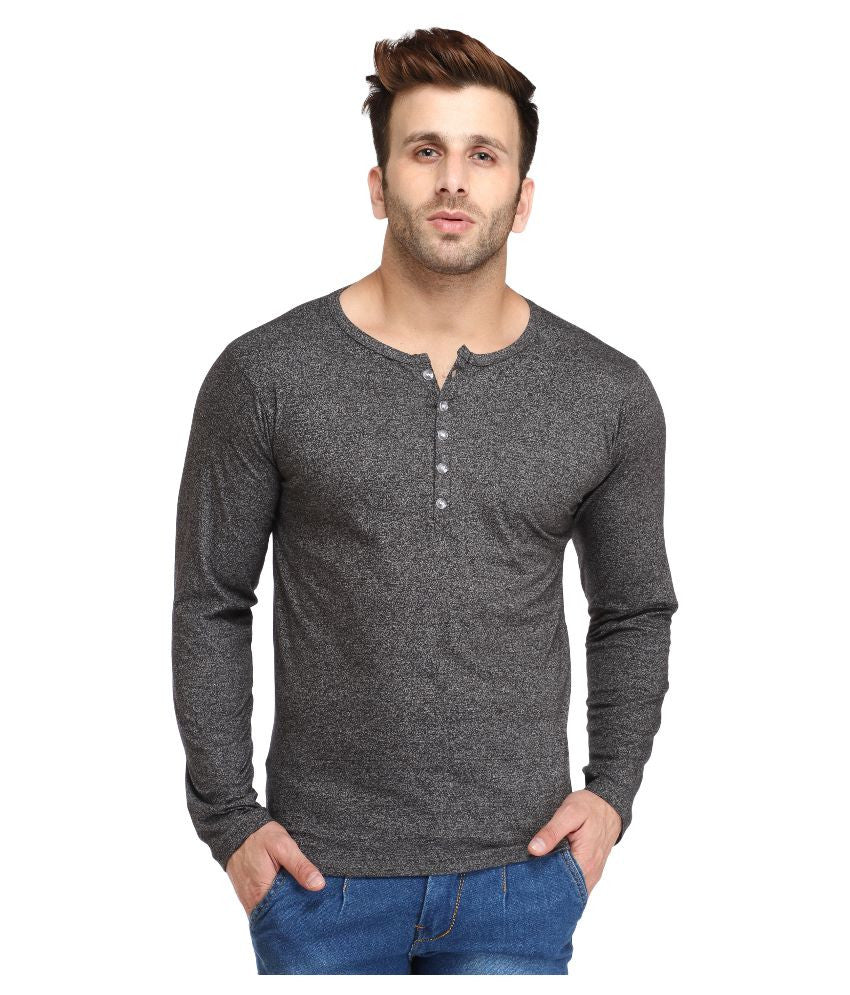 Leana Grey Henley T Shirt Hand Wash, Dry in Shade, Soft Iron